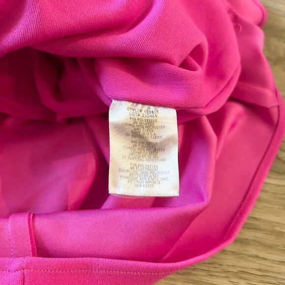 Betsy & Adam One-Shoulder Ruffle Sheath Dress Hot Pink Size 12 - Picture 11 of 11